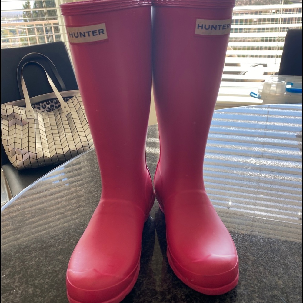 Original hunter kids rain boots size 3Youth girls